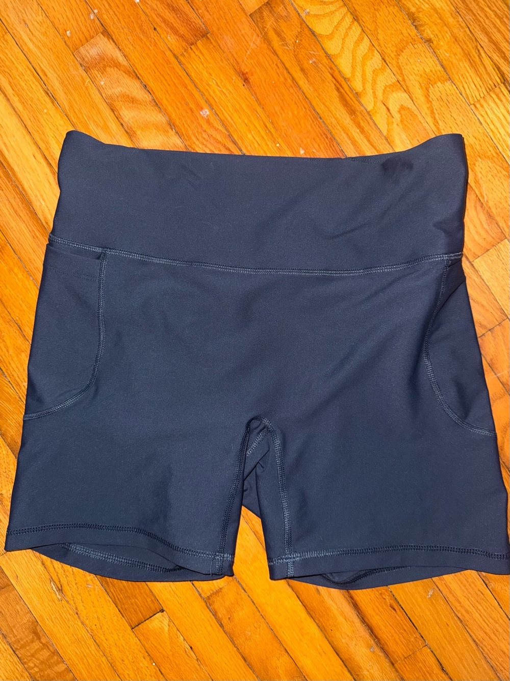 Old Navy Blue High-Rise Bike Shorts with Side Pockets
